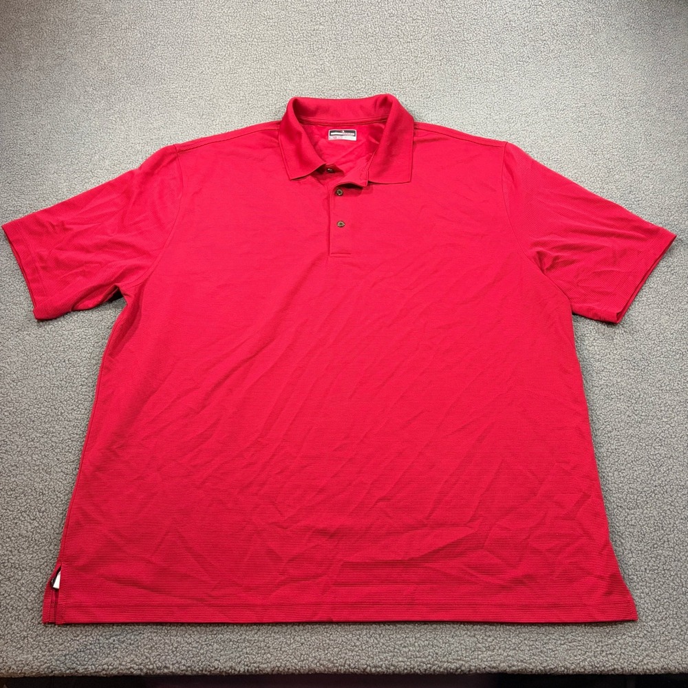 Grand Slam Polo Shirt Mens 3XLT Red Performance Short Sleeve Textured Solid